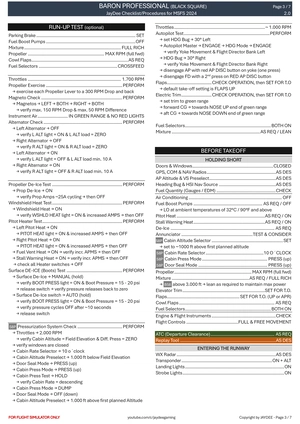 Baron Professional B58, 58TC, 58P - Procedures and Checklist thumbnail 2