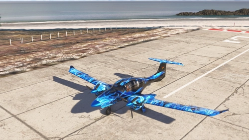 Blue Flame Airbrush Livery for the modded Diamond DA62X by MrTommymxr (phantasy)