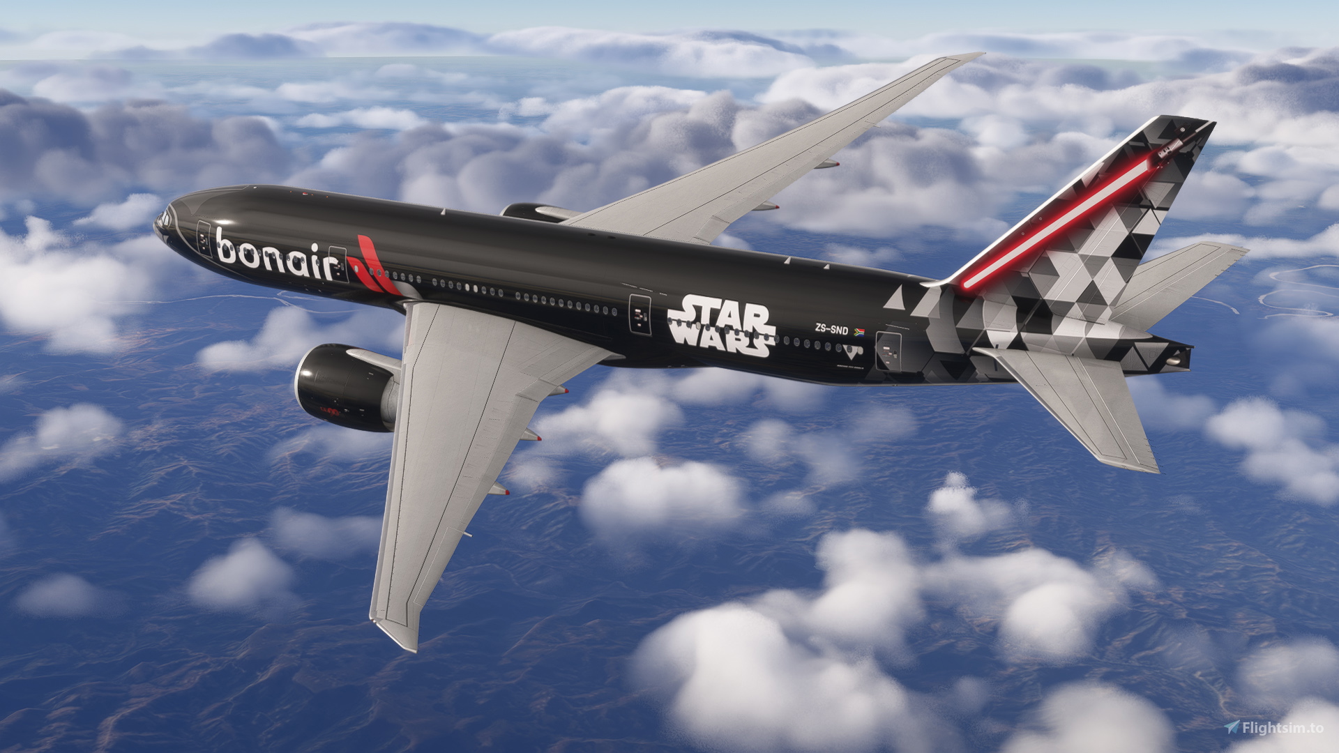 Bon Air Virtual Boeing 777-200LR Star Wars Theme Fictional