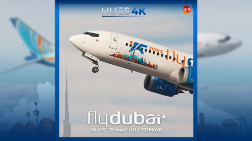 Fly Dubai A6-FPC "15 Years | iFly 737 MAX 8 | 8K & 4K