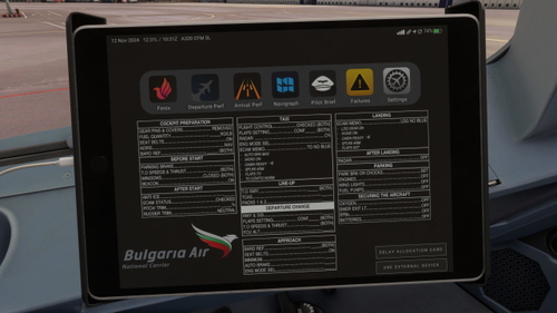 Bulgaria Air EFB Background (with checklist) - Fenix A320 Block v2
