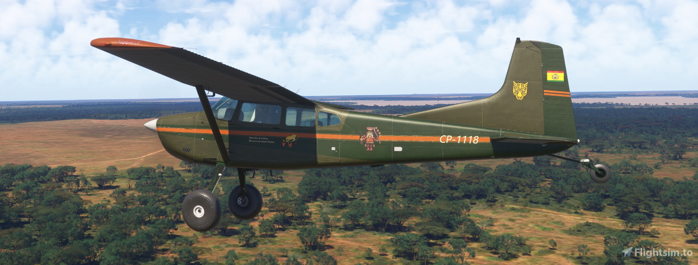 C185F green and orange Tucavaca CP 1118 (Carenado Skywagon for FS24