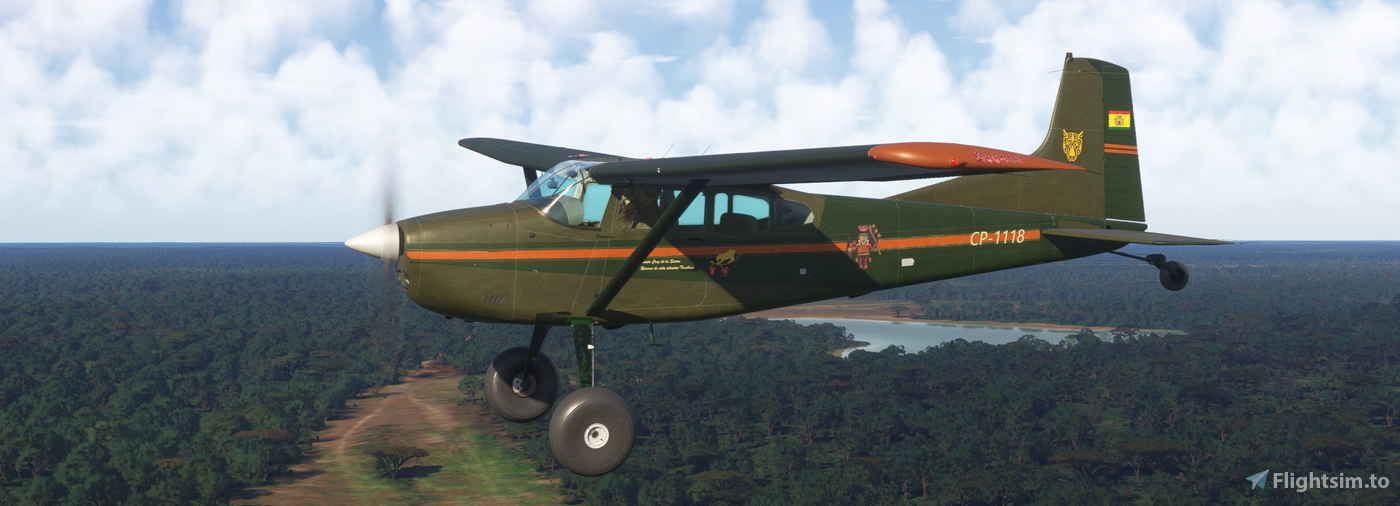 C185F green and orange Tucavaca CP 1118 (Carenado Skywagon for FS24