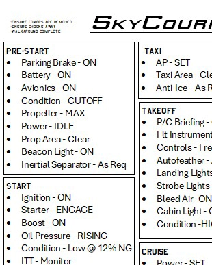 Cessna 408 SkyCourier Checklist