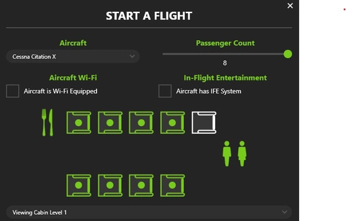 Cessna Citation X PACX cabin layout for MSFS