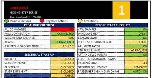 Checklist B737 PMDG-Series