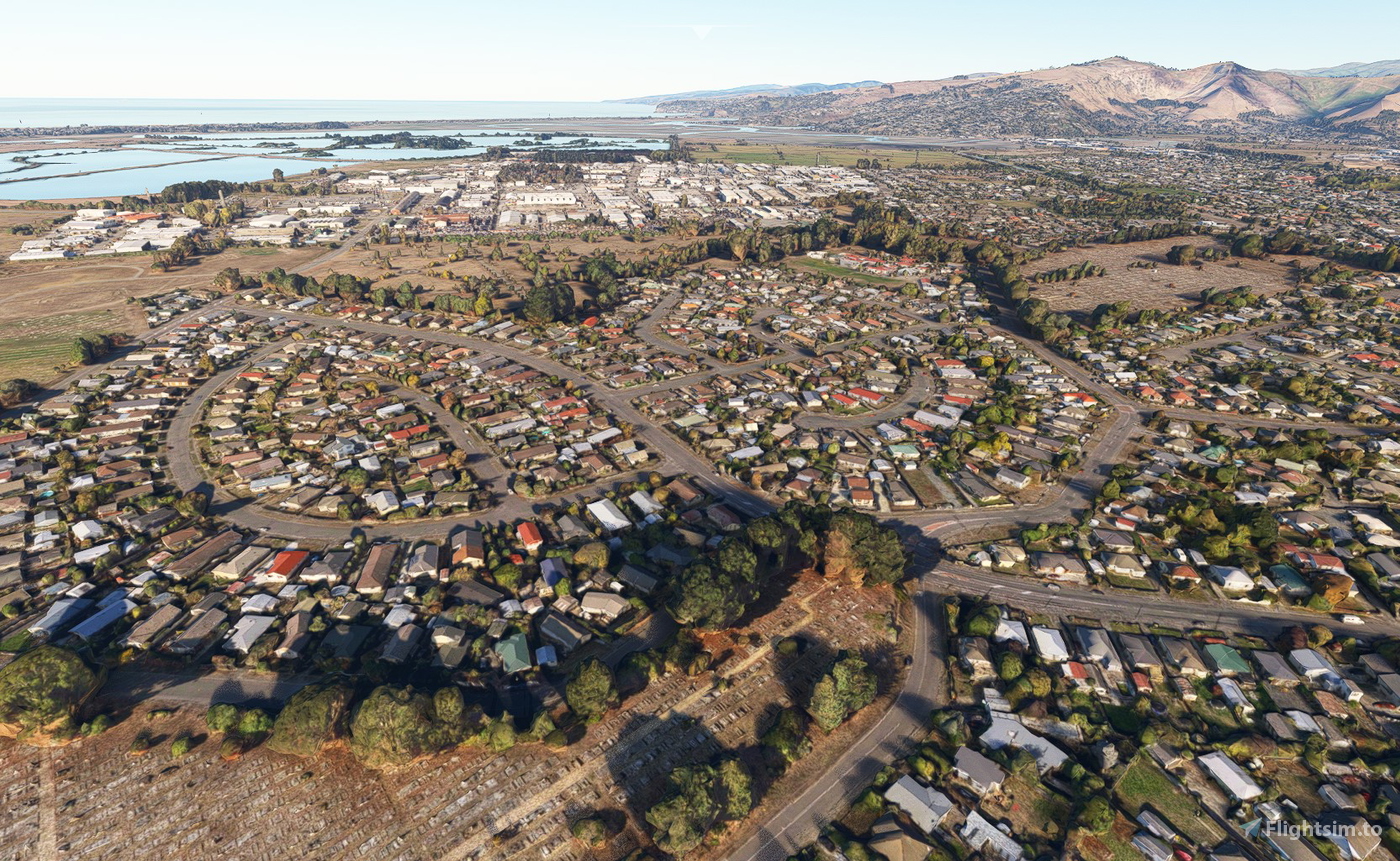 Christchurch New Zealand no tree for Microsoft Flight Simulator MSFS