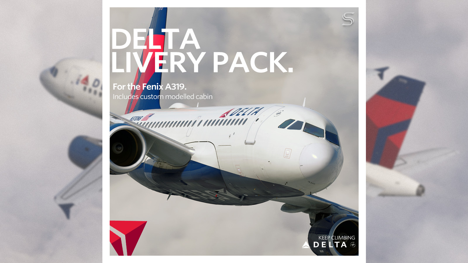 Delta Air Lines Livery Pack | Fenix A319 | 8K & 4K - Image 1