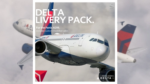 Delta Air Lines Livery Pack | Fenix A319 | 8K & 4K