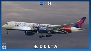 Delta Air Lines N521DN 'Team USA' w/ Cabin | iniBuilds A350 | Smart Decals thumbnail 9