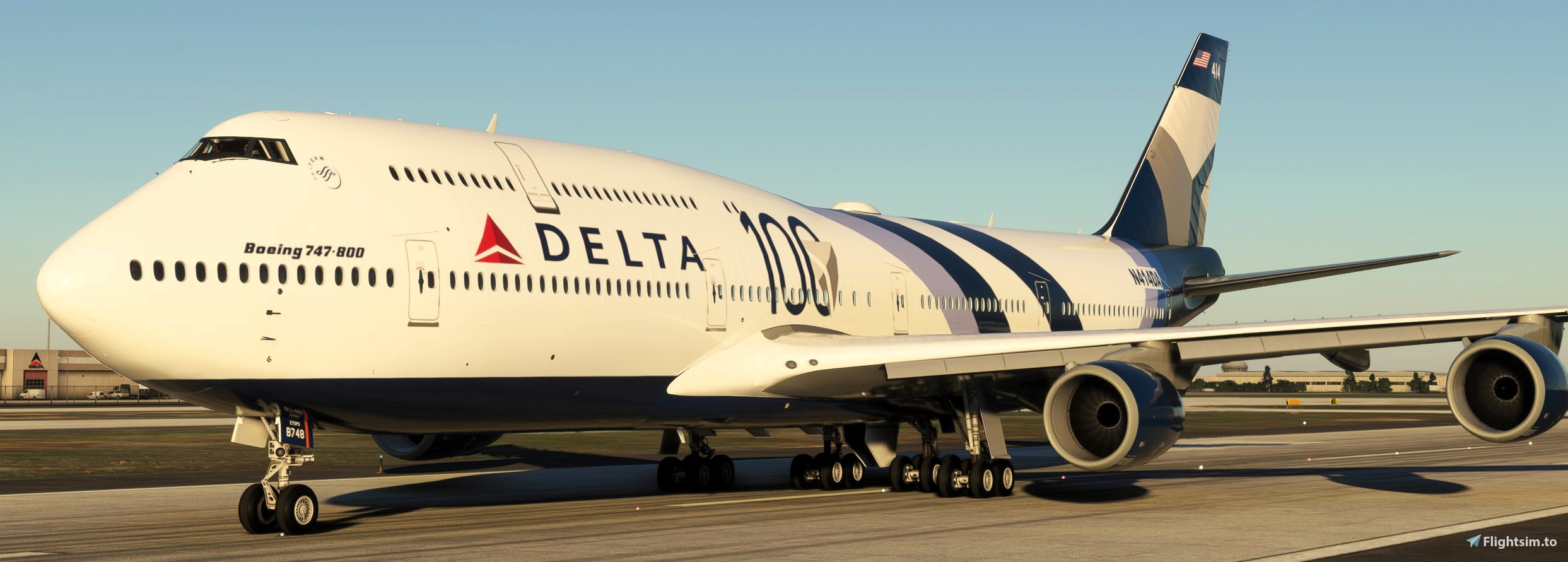 Delta Airlines 100th Anniversary (Fictional) 747-800 - Aircraft