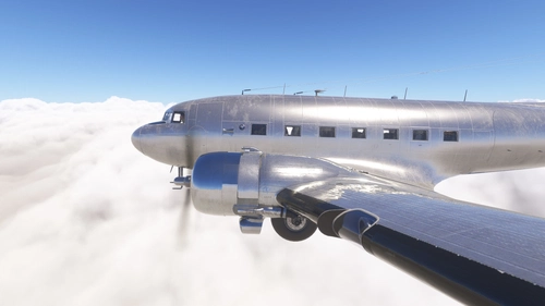 Douglas DC-3 Bare Metal with Flag
