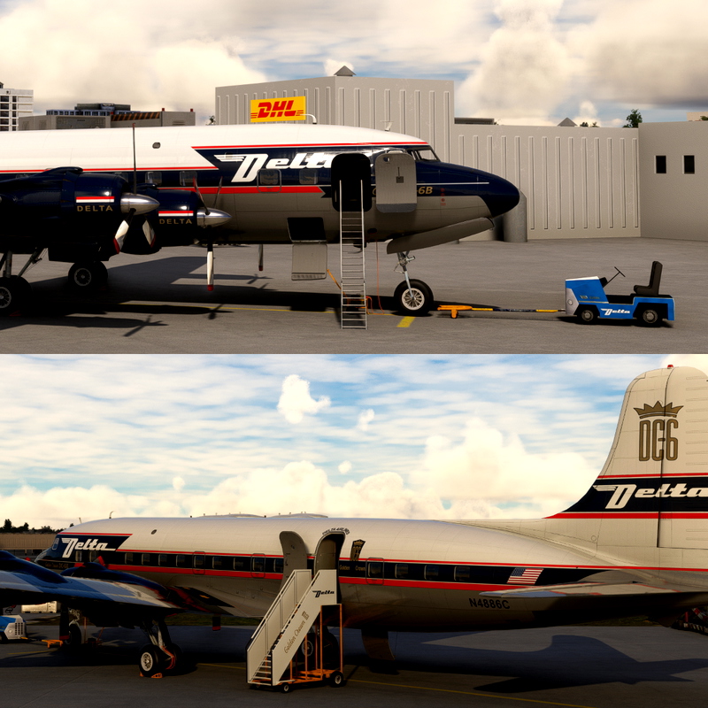 Douglas DC6B Delta Golden Crown for Microsoft Flight Simulator Feed