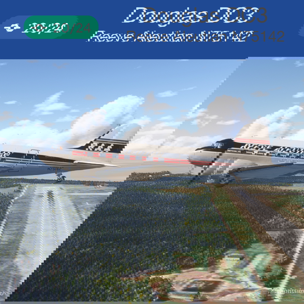 Douglas DC3 Reeve Aleutian N75142 - Aircraft Liveries for MSFS