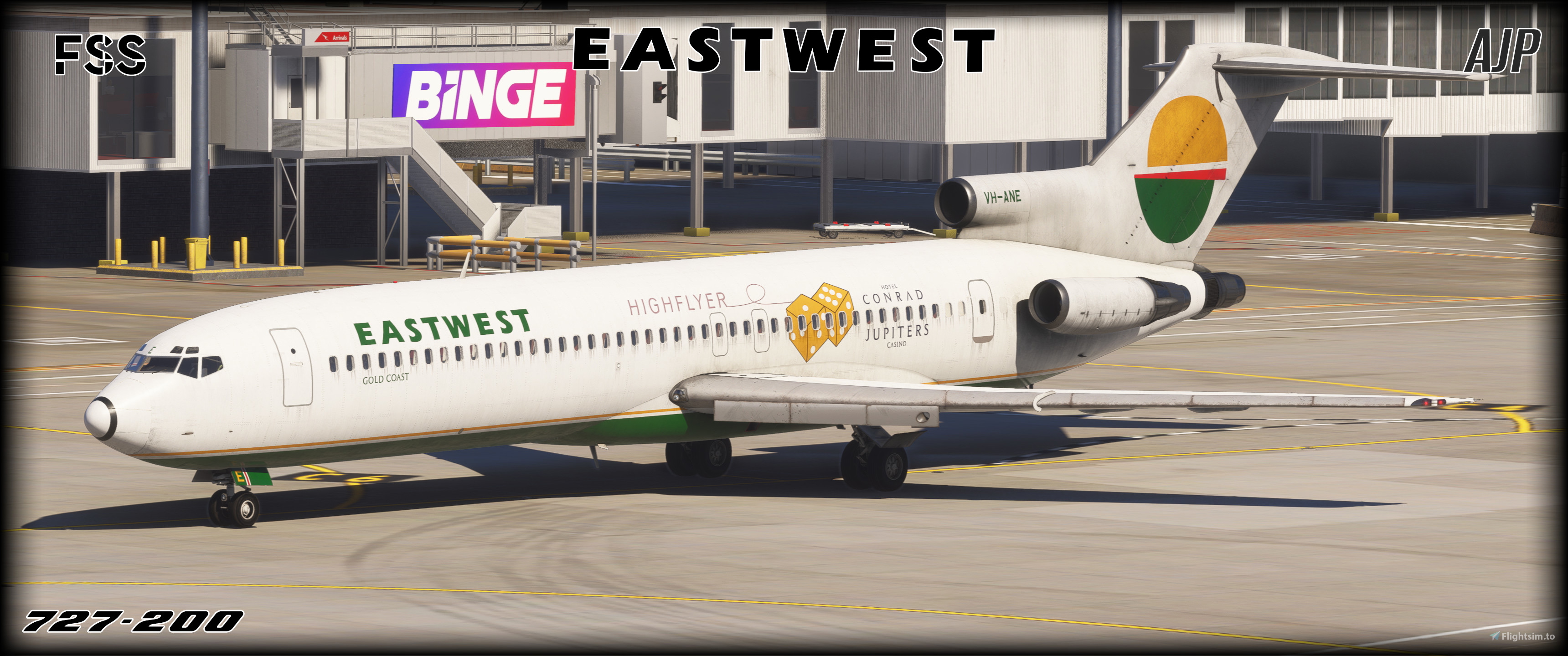 Eastwest Airlines - 2 Pack - VH-ANE - Boeing 727-200 for Microsoft