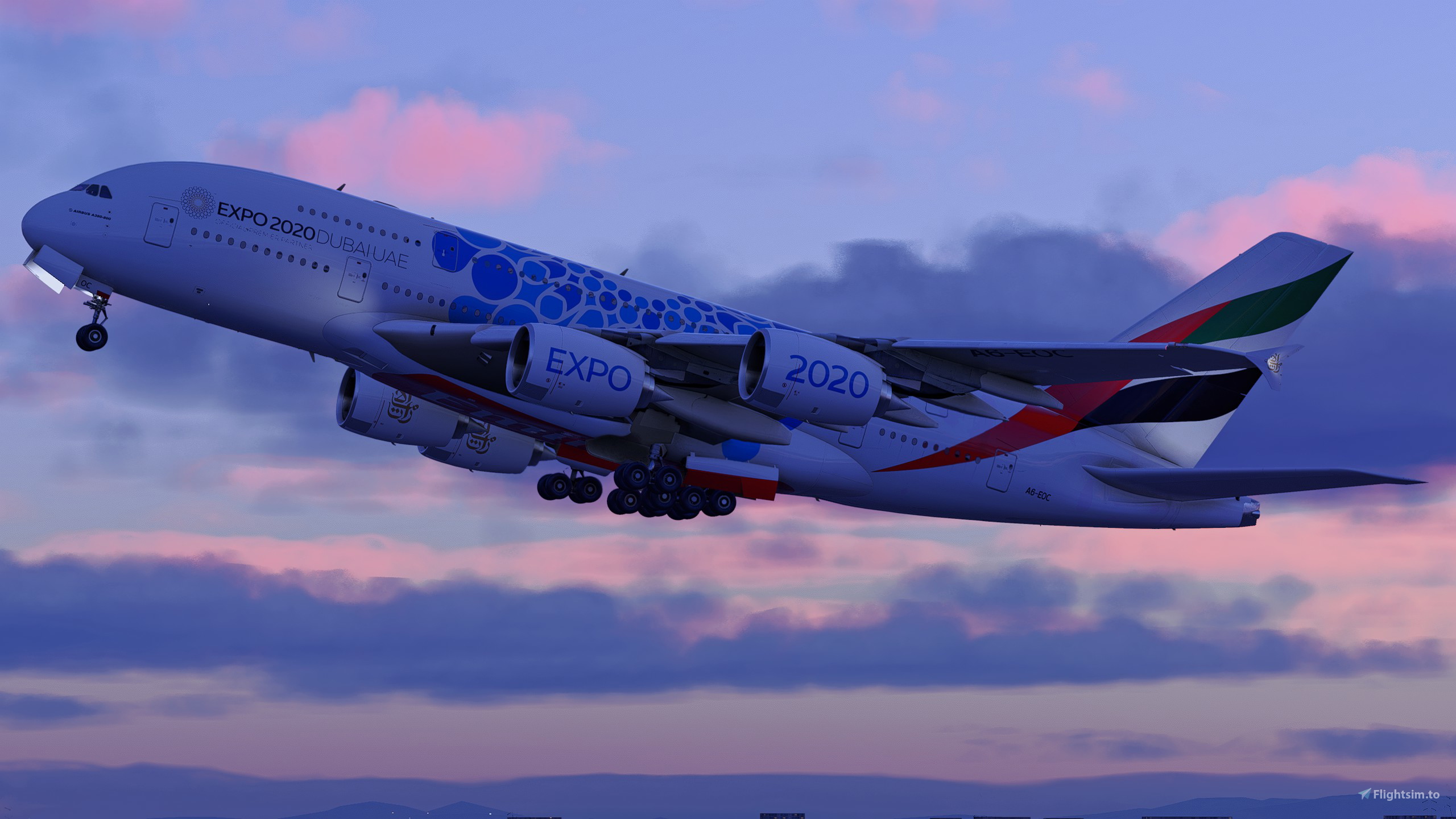 Emirates Mobility Expo A6-EOC [8K/4K]┃FlyByWire A380X for