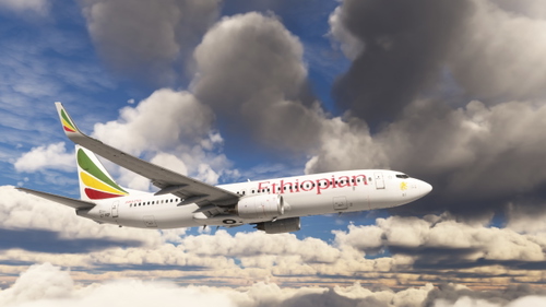 Ethiopian Airlines ET-AQP PMDG 737-800 BW 4K