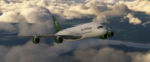Livery FlyByWire  A380 - SusAir (fictional, 8K)
