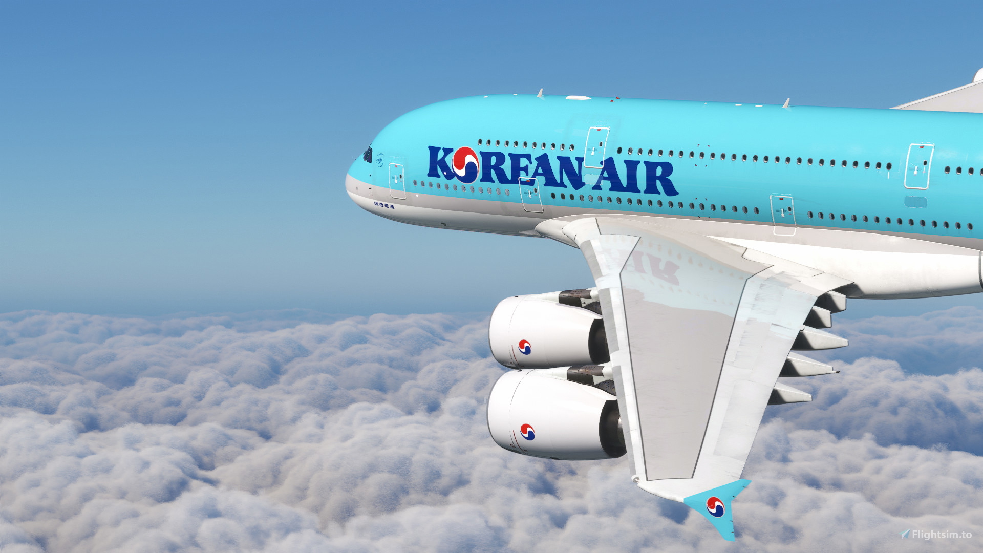 ✨New!! Korean AIR ／ 約1/150／エアバスA380 Korean Air Airbus A380 Airplane Model (1/160 Scale