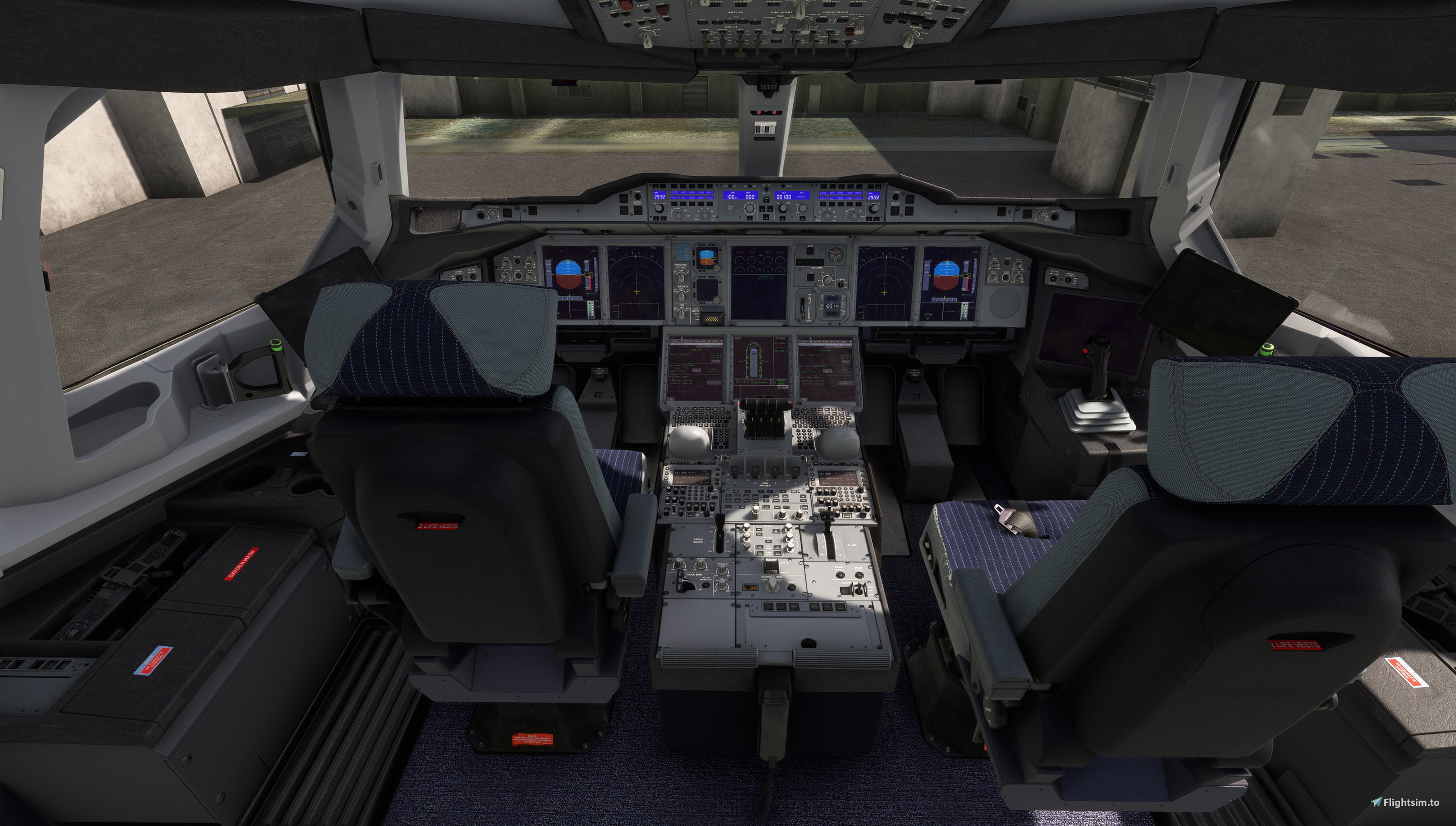 FBW A380X  | Cleaner and grayish cockpit textures - Image 1