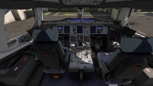 FBW A380X  | Cleaner and grayish cockpit textures
