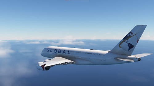 FBW A380X Global Airlines white livery