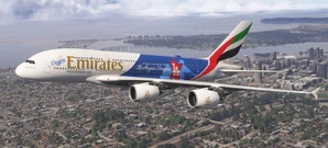 FBW Airbus A380 Emirates LA Dodgers thumbnail 2