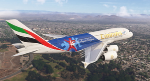 FBW Airbus A380 Emirates LA Dodgers thumbnail 3