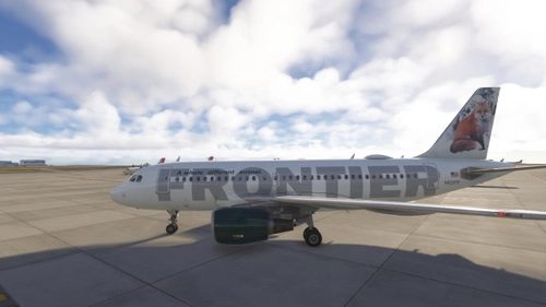 Fenix A319 BFU CFM Frontier N922FR "Foxy-The Red Fox" livery for MSFS2024