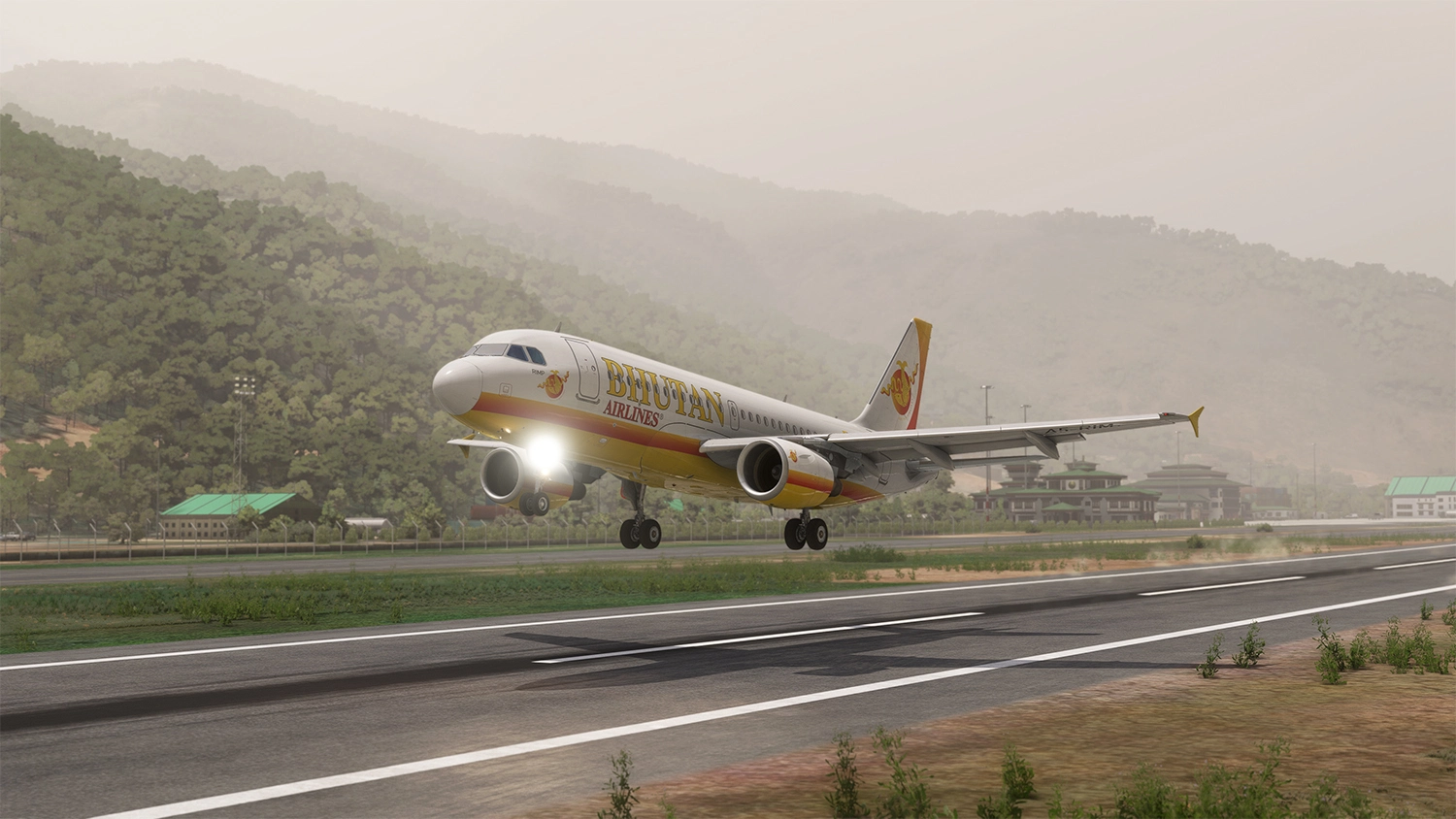 MSFS 2024 Fenix A319 WF Bhutan Airlines CFM A5-RIM with Cabin Interior  8K - Image 1