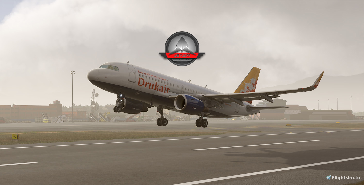 MSFS2024 Fenix A319 SL Drukair (A5-JSW) with Cabin Interior 8K - Image 1