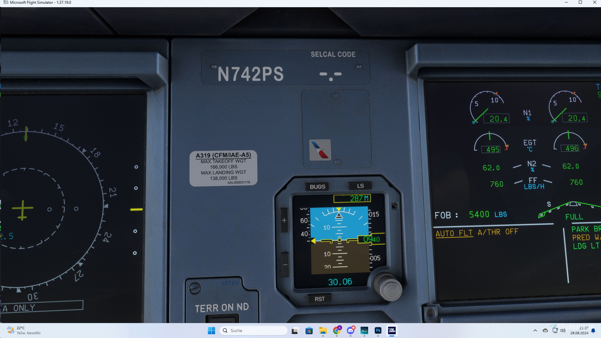 Fenix A319 /w cabin American Airlines - PSA Heritage - N742PS [8K