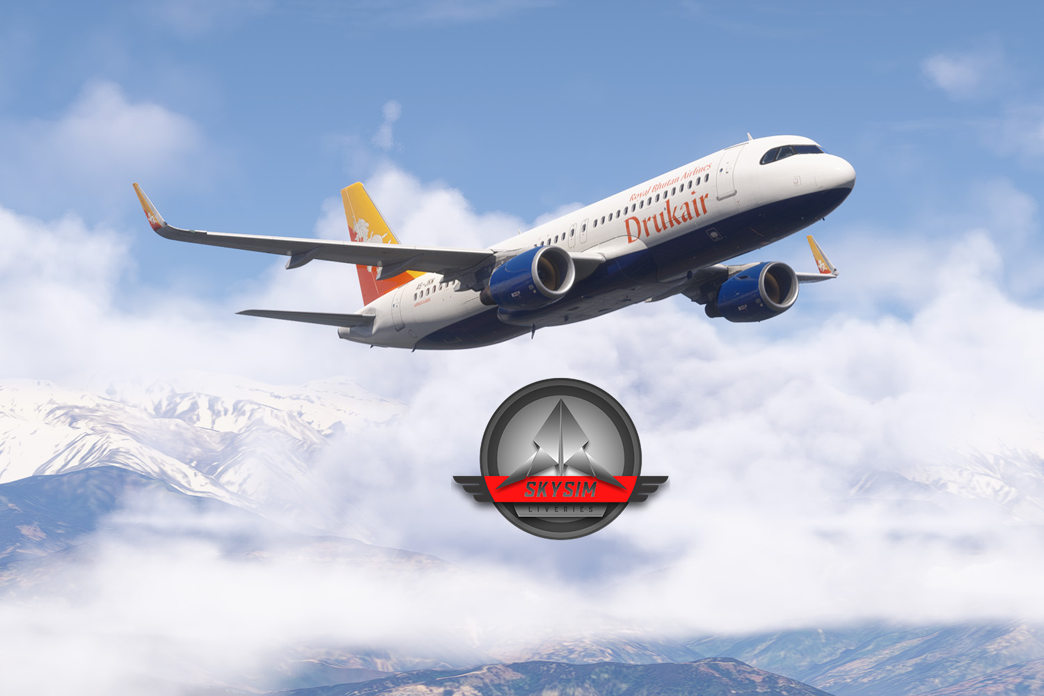 MSFS 2024 Fenix A320 SL CFM Drukair (A5-JKW) with Cabin Interior - Image 1