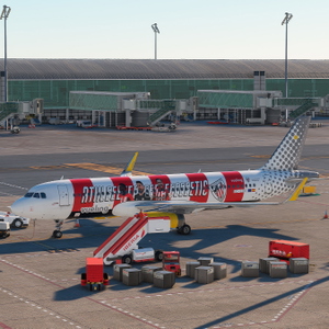 Fenix A320 SL | Vueling Athletic Club EC-LUO | 8k + Cockpit Decals + Cabin thumbnail 5