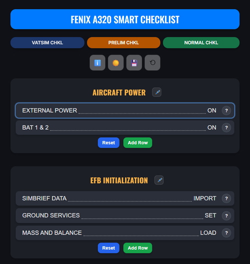 Fenix A320 Smart Checklist