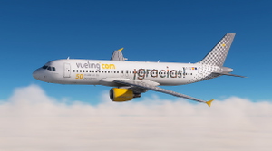 Fenix A320 | Vueling 50 million passengers EC-JZQ| 8k + Cockpit Decals + Cabin thumbnail 1