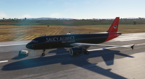 Fenix A320 Wolf Aviation livery (Saucy Alliance variation)