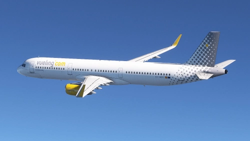 Fenix A321 SL | Vueling EC-MOO | 8k + Cockpit Decals + Cabin