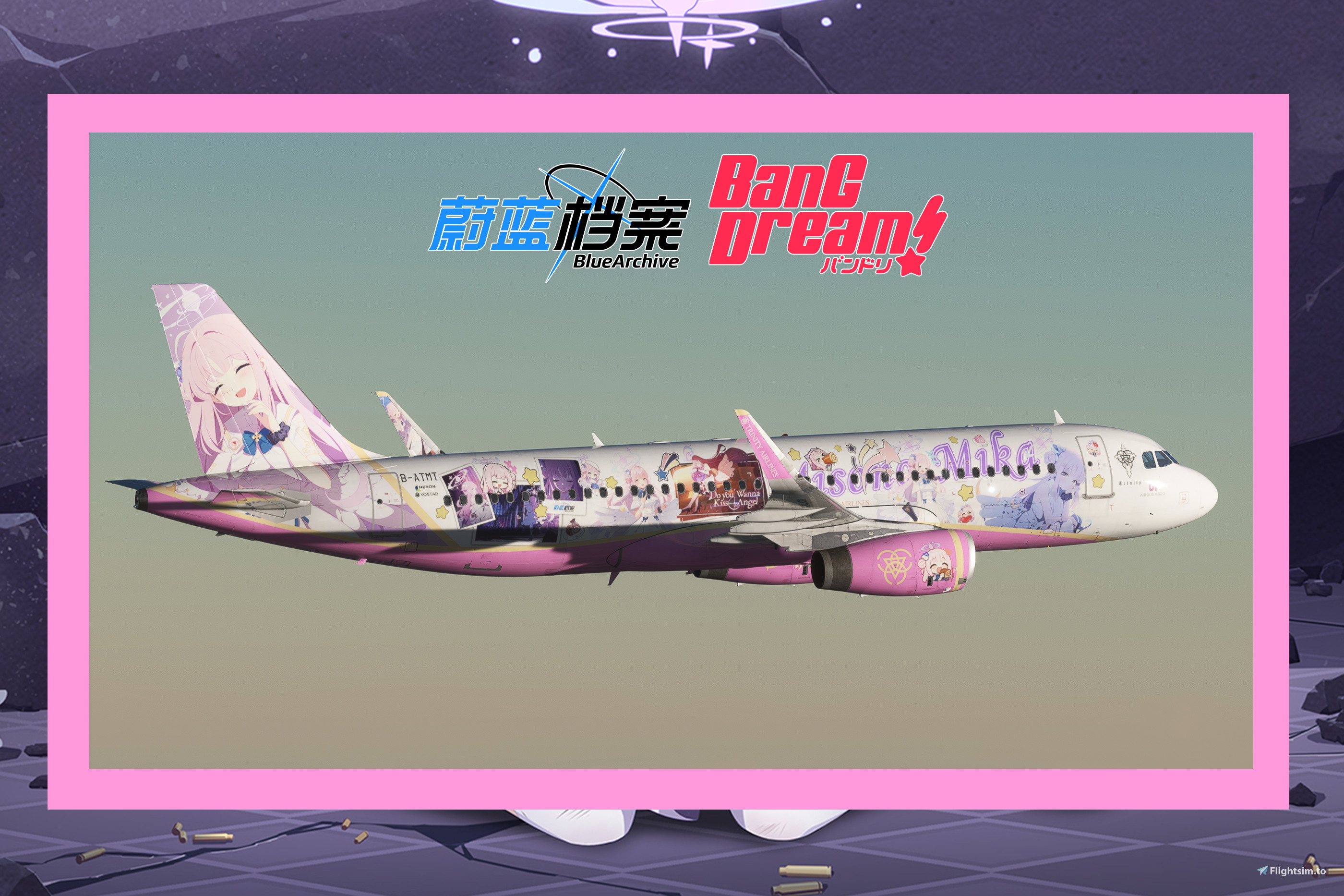 FenixSim A320-232 Anon VS Mika? Both!!!!! [Blue Archive x
