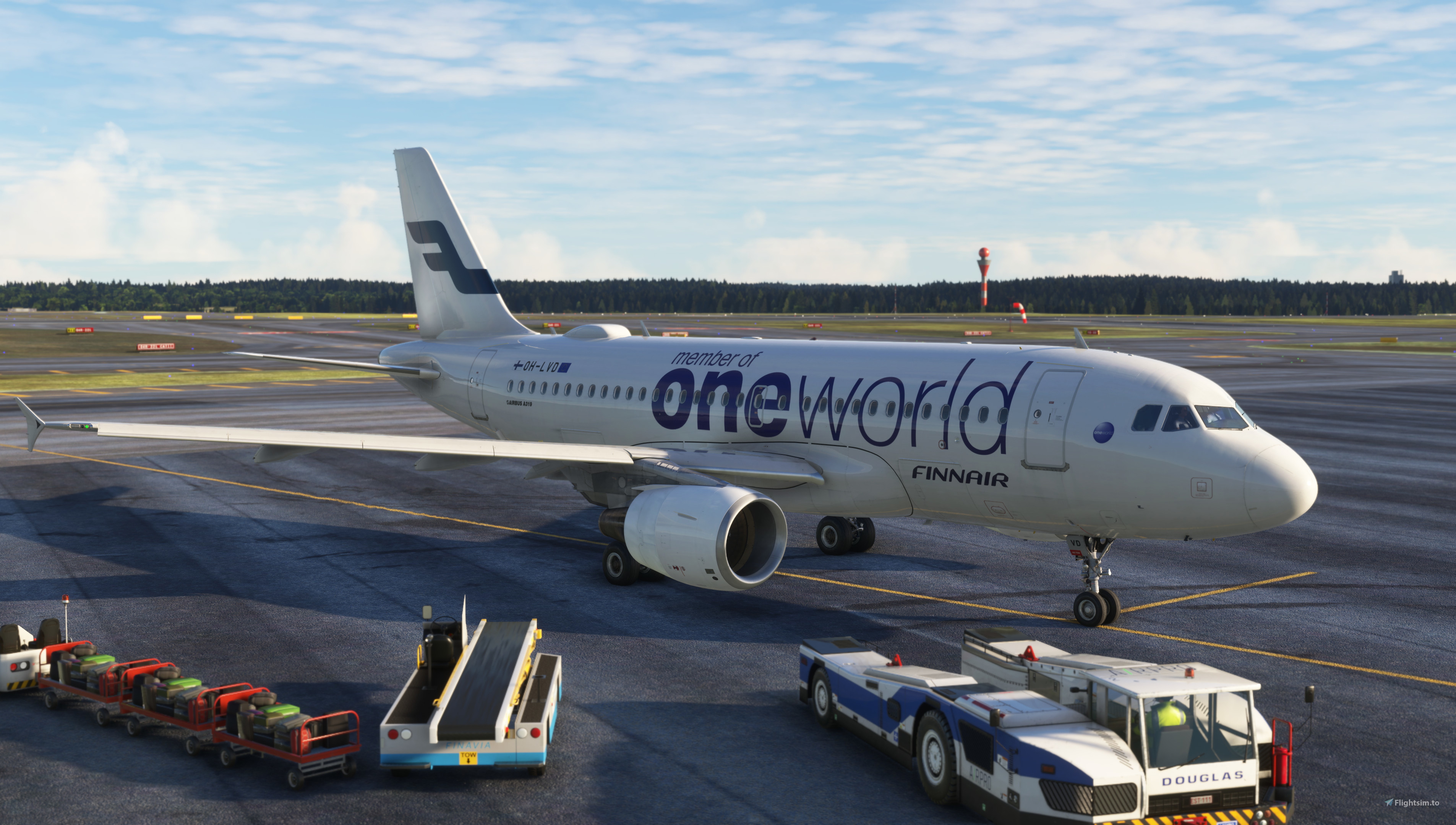 Finnair OH-LVD 'oneworld' livery for Fenix A319 4K&8K w/ cabin for
