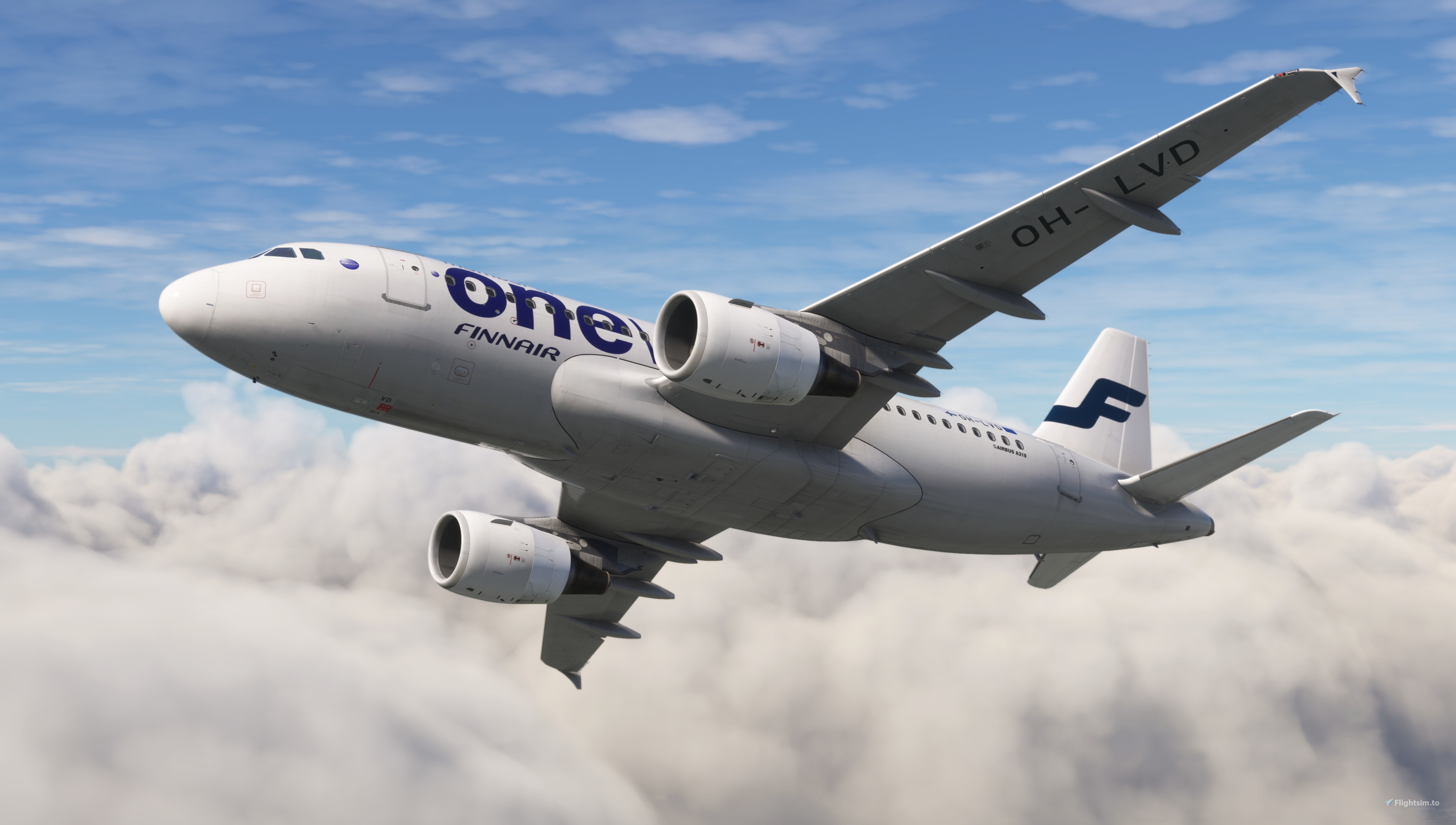 Finnair OH-LVD 'oneworld' livery for Fenix A319 4K&8K w/ cabin for