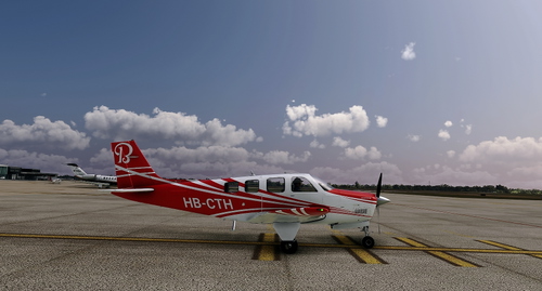 Flightsim Pictures Scott livery for the Asobo Bonanza
