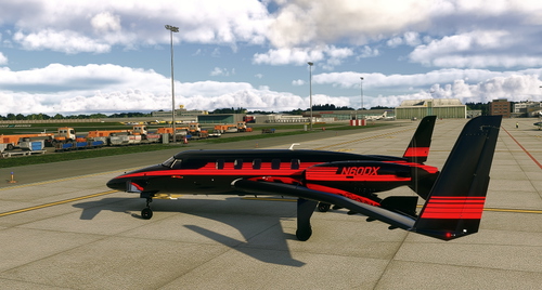 Flightsim Pictures Scott livery for the Black Square Beechcraft Starship