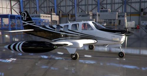 Flightsim Pictures Scott livery pack for the Black Square Bonanza Turbo with Tip Tanks 