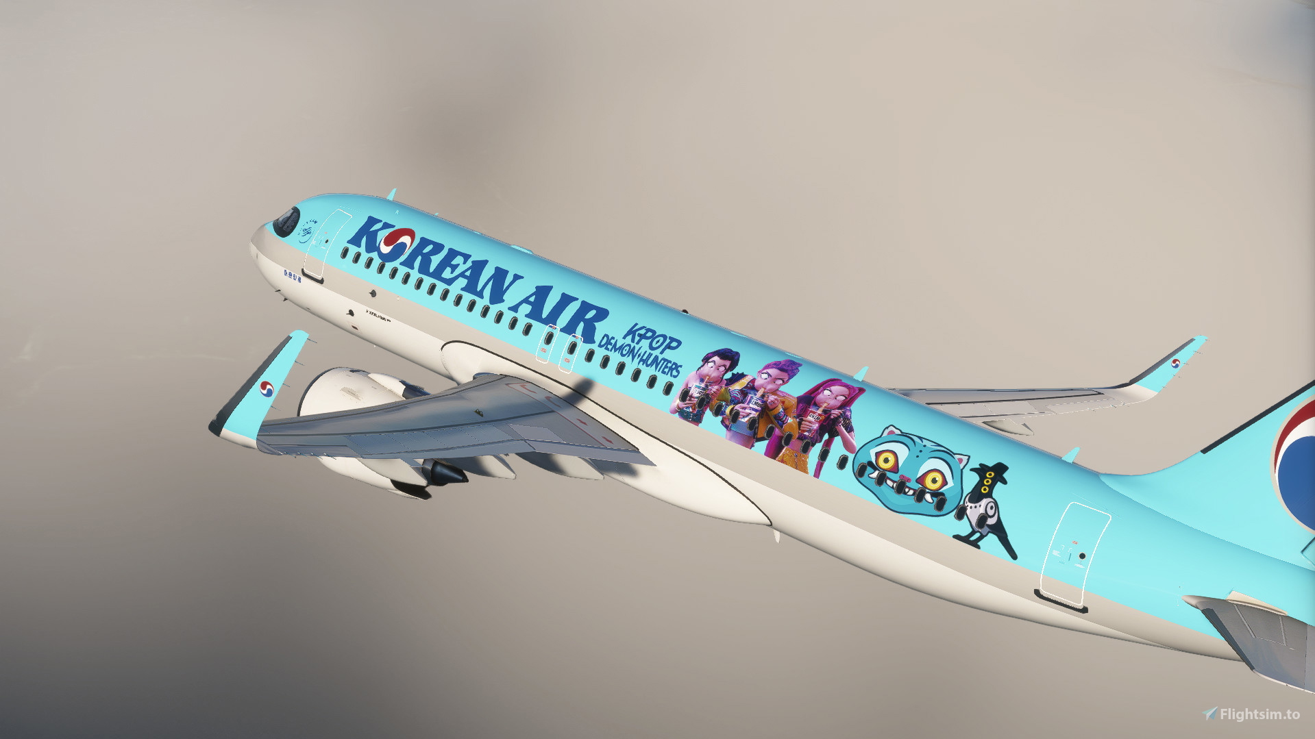 A32NX] FlyByWire A320NX Korean Air - kpop-demon-hunter 8K for