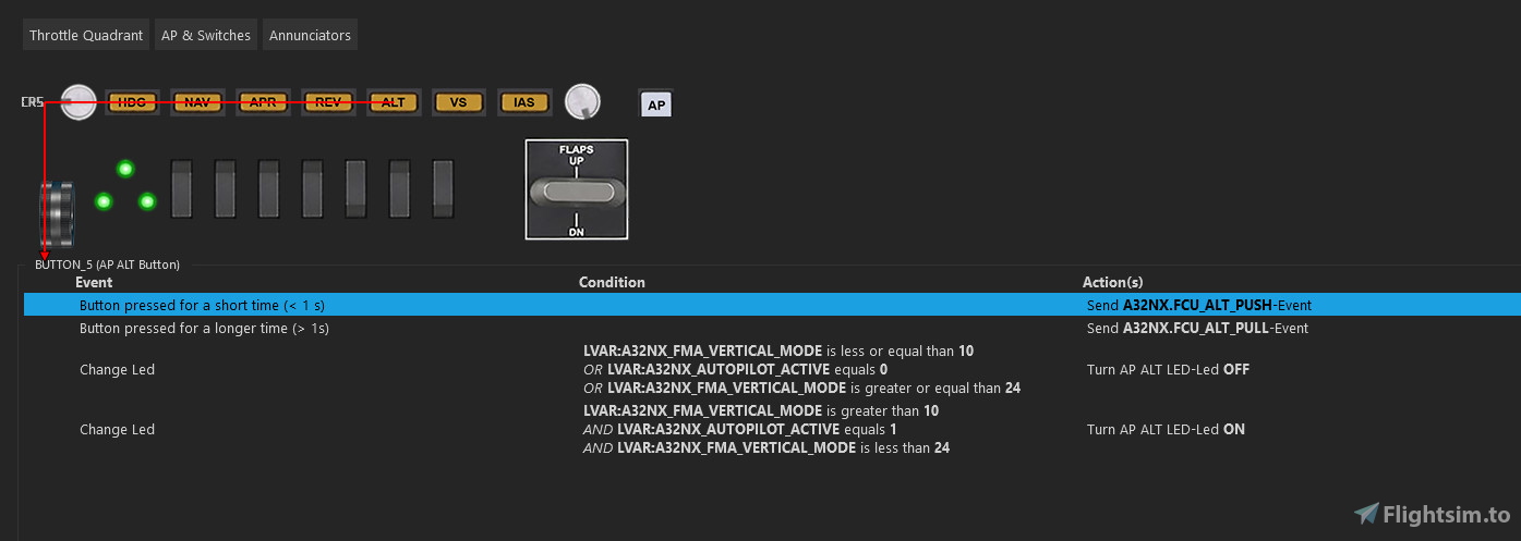 FlyByWire A32NX Honeycomb Alpha + Bravo Spad.Next profile for