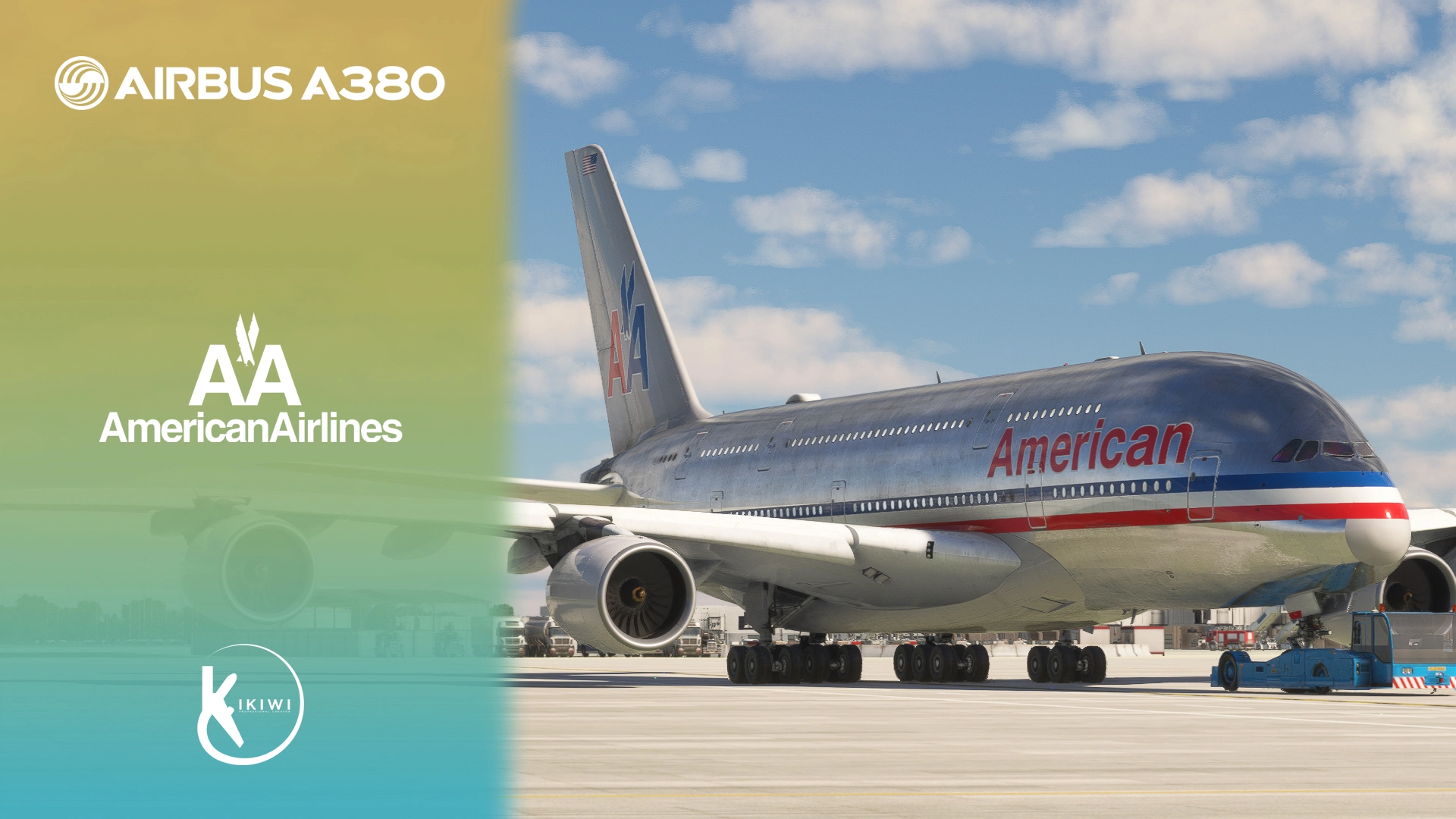 FlyByWire A380-800 American Airlines 1968 Bare Metal 4K & 8K - Image 1