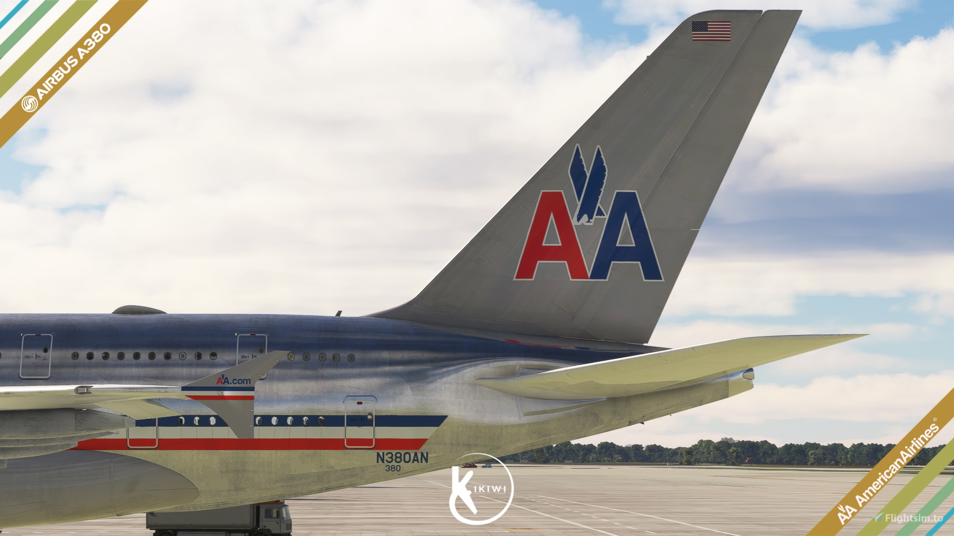 FlyByWire A380-800 American Airlines 1968 Bare Metal 4K & 8K