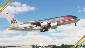 FlyByWire A380-800 American Airlines 1968 Bare Metal 4K & 8K thumbnail 7