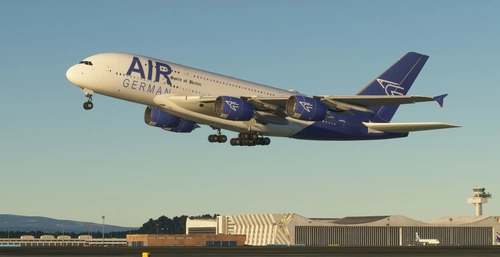 FlyByWire A380X AirGerman (D-ALKU)[4K] Virtual Airline (CUSTOM CABIN)